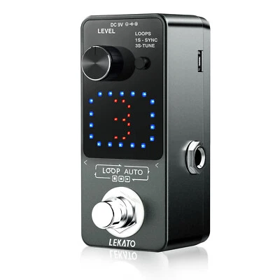 LEKATO 2 in 1 Looper Guitar Loop Effect Pedal 3 Slot 18 Mins Recording Tuner