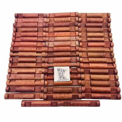 50 piezas de madera redondas de 4,5" de colección Lincoln troncos color roble rojo 2 muescas Foto 1 de 4