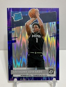 2020-21 Donruss Optic Anthony Edwards Rated Rookie Purple Shock Prizm No.151 