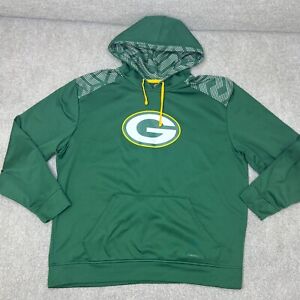 Green Bay Packers Hoodie Majestic Mens Extra Large XL Green Pullover Sweatshirt