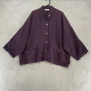 Bryn Walker Daunta Jacket Womens Medium 100% Linen Boxy Lagenlook Oversized - Picture 1 of 14