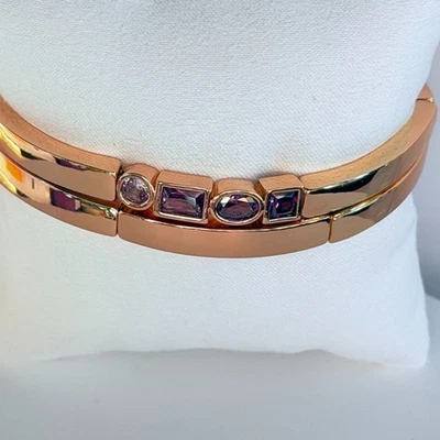 Pulseras Bomb Party Gem Society "Empire Edge" púrpura sobre oro rosa Foto 1 de 4
