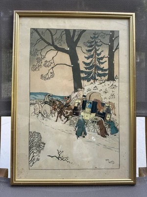 Lithographie Ancienne Harry Eliott (1882/1959) - Photo 1/2