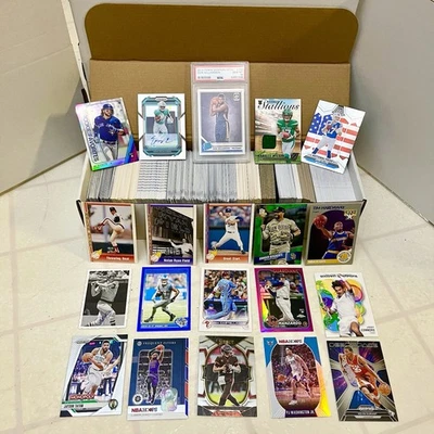 Large ROOKIE PATCH AUTO GRADED PSA 10  Numbered 800+ SPORTS CARD COLLECTION LOT - Image 1 of 4