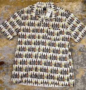 Nueva Camisa TODD SNYDER Botella de Cerveza Cuello de Campamento Manga Corta Grande Algodón Nueva con Etiquetas $158 - Imagen 1 de 11