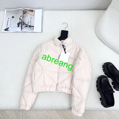 Chaqueta de plumón de pato cuello alto corta suave comodidad ligero abrigo cálido mujer2025 0,1,2,3 Foto 1 de 4