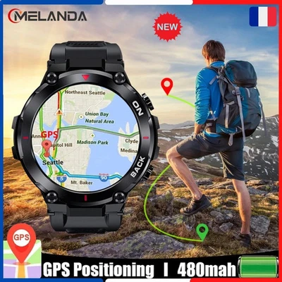 MELANDA–Montre Connectée Sport, GPS, Fréquence Cardiaque, étanchéité IP68, Appel - Photo 1/4