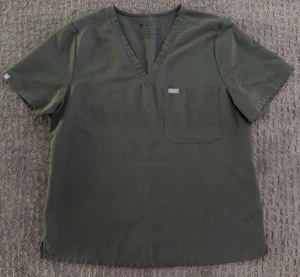 Figs Scrub V-Neck Top Women’s XL Army Olive Green Catarina Medical Stretch VGUC - Bild 1 von 10