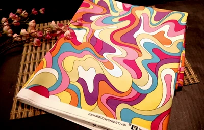 RARO Waverly LH MOD SQUAD Lauren Hancock Tecido Multicolorido Retrô Abstrato 2,8 Y - Imagem 1 de 4