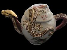Vintage Hand Painted JB Betson's Bone China Dragon Teapot w/Raised Moriage Decor