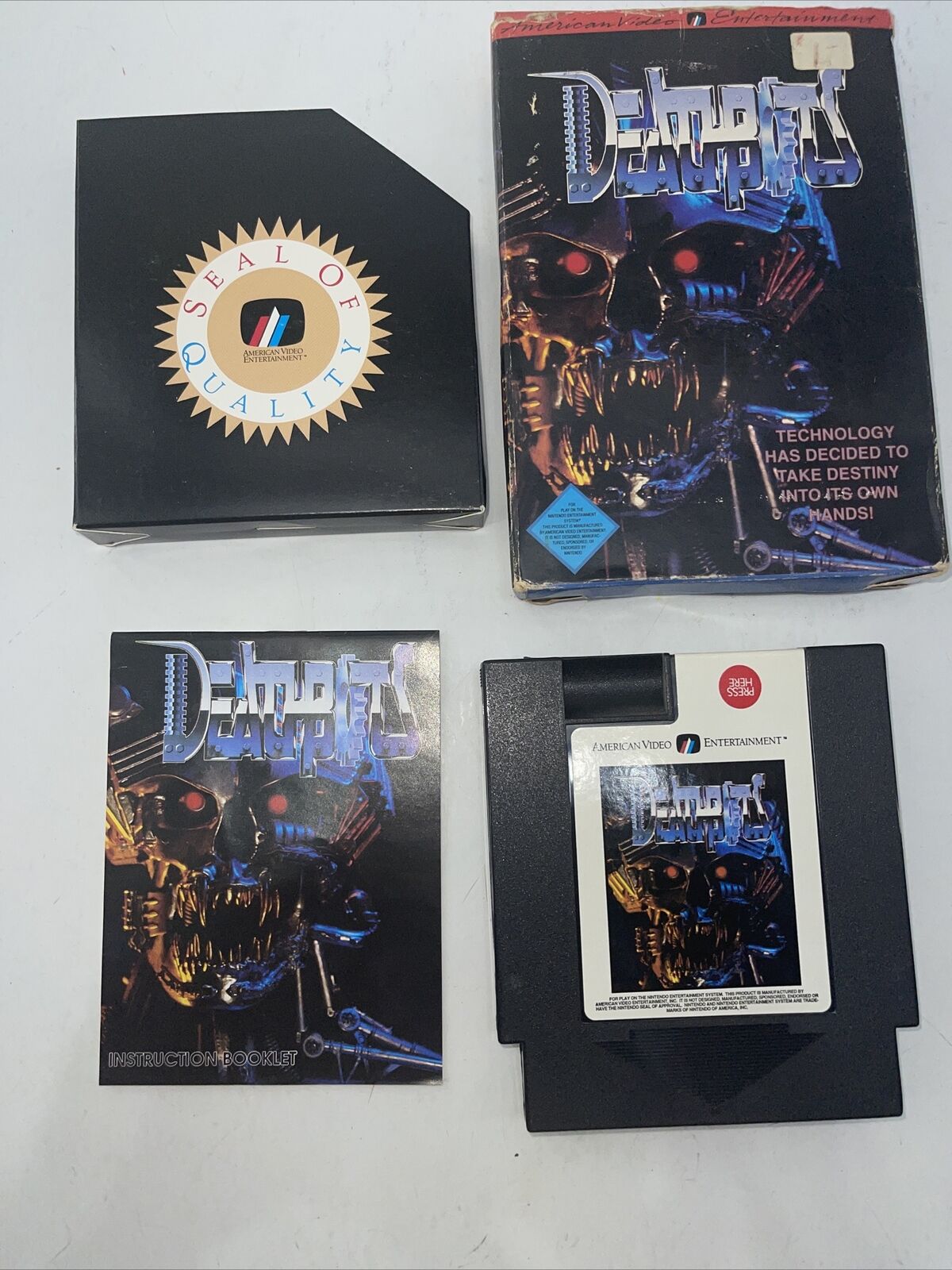 CIB NES Deathbots Nintendo 1990 Complete Extremely Rare 100% Authentic Tested 
