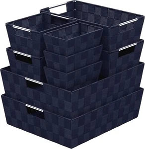 New-Closet Organization and Storage Baskets - Set of 9 Baskets for Org - Picture 1 of 2