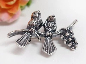 Brosche Silber 925 Brosche Vögel echt Sterlingsilber sn76 - Bild 1 von 3