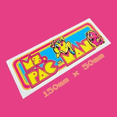 Mrs Pac-Man  1980's Logo Vinyl Sticker Decal Arcade Gaming Machine Cab Game PAC - Image 1 of 2