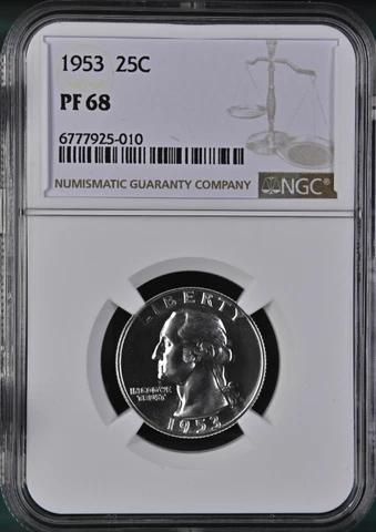 1953 Proof Washington Quarter - NGC PF 68 Cover
