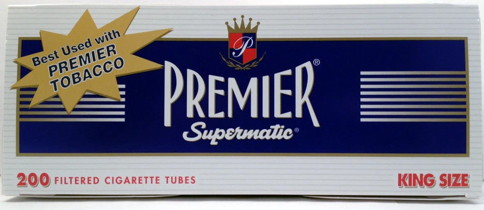 Premier Supermatic King Full Flavor Cigarette Filter Tubes 1 Box of 200 - 3101 - Image 1 of 1