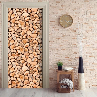 Türtapete selbstklebend TürPoster - HOLZSCHEITE - Bild 1 von 4