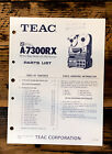 Teac A-7300RX Reel to Reel Parts List Manual *Original*