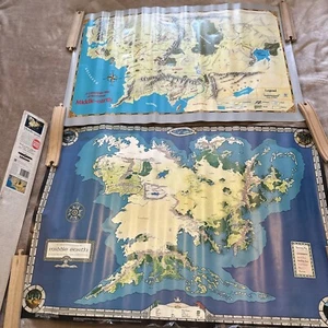 2x 198/1982 Fenlon Map of J. R. R. Tolkien s Middle Earth RARE Lord Of The Rings - Picture 1 of 16