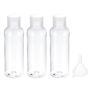 120ml 41x110mm Transparente Viajar Botellas, 3pzs Apretar Botella con 1X Embudo - Imagen 1 de 5