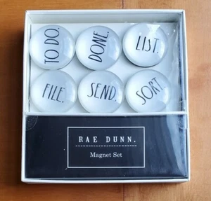 Rae Dunn Dome Magnet Set Office Organization Set Brand New Black and Ivory To Do - Picture 1 of 4