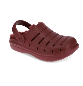 Rugged Shark Clogs Fleece Lined Girls Size 1 New with Tags Burgundy - Picture 1 of 7