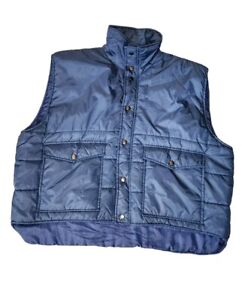 St. Moritz Vest Large Blue Button Up Quilted Outdoor Hiking Puffer Size XXL