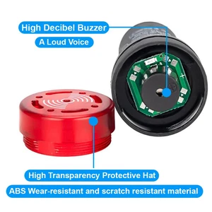 Jikong AD16-22SM BMS Aktiver Summer Alarm mit rotem LED Blitz 12V Strom 20mA 22mm - Bild 1 von 4