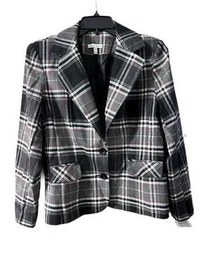 Vintage Fashion Bug Black, Red and White Plaid Blazer Size Small EUC - Image 1 of 4