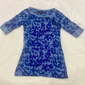 CITY STREETS Mujer Azul Transparente Pequeña Manga 3/4 Camisa Blusa Elástica De Colección Y2K - Imagen 1 de 6