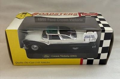 1955 Ford Crown Victoria Black/White 1:43 Scale Diecast Rail Kings Roadsters NEW - Image 1 of 4