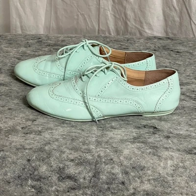 Zapatos Oxford con cordones Cole Haan verde menta brogue punta de ala para mujer 9B Foto 1 de 4