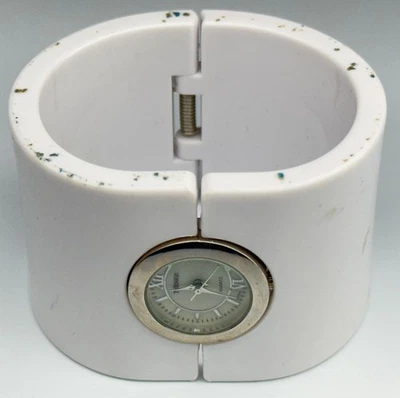 Relógio de pulso feminino BIJOUX TERNER quartzo bracelete de punho branco analógico retrô HB8784 - Imagem 1 de 4