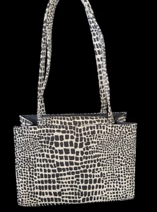 Black And White Animal Print Structured Purse Handbag & Wallet NWT - Picture 1 of 9