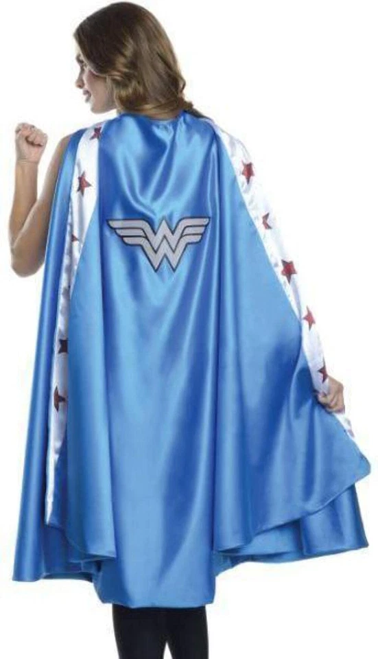 Capa Mujer Maravilla Talla Única Azul Satinado con Borde de Estrella Logo DC Comics Disfraz Foto 1 de 1