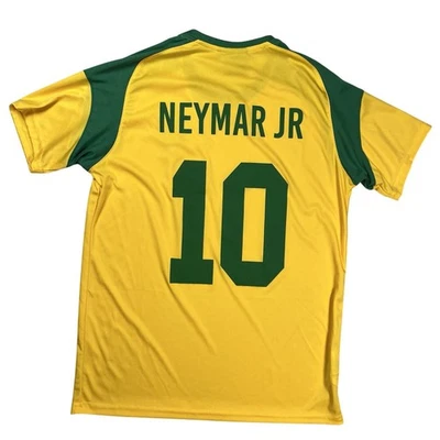 Camiseta de fútbol CBF Brasil Neymar Jr 10 para hombre talla pequeña amarilla verde camiseta oficial Foto 1 de 4