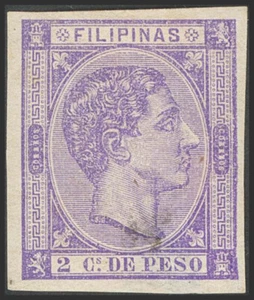 Ex-Spanish Colonies. Philippines. * MH 34CCs. 1876. 2 Cts Lilac (Slight Thinning - Picture 1 of 1