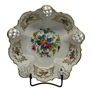 Vintage Rosenthal Porcelain Bowl Elfenbein Pink Rose Mixed Floral Moliere K2501 - Picture 1 of 13