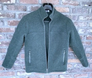 IBEX 100% Boiled Wool Heavy Full Zip Jacket Coat Green L/XL THICK - Picture 1 of 5