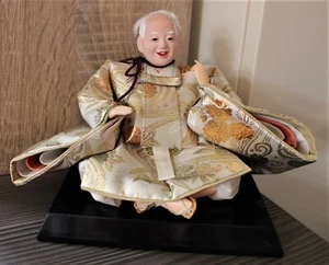 Traditional Japanese Hina Doll Servant Old Man Festival Handmade Painted Stand - Picture 1 of 6