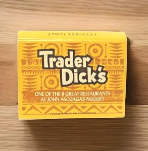 Nuevo libro de cerillas vintage: Trader Dick's, Ascuaga's Nugget, Sparks, NV Tiki #EG-31 - Imagen 1 de 4