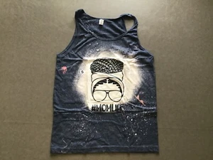 Bella Canvas Tank Top Womens Size S gray TIEDYE #1 MOM LIFE - Picture 1 of 3