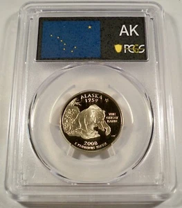 2008-S 25c CLAD PCGS PR70DCAM ALASKA QUARTER PROOF DEEP CAMEO PR 70 DC - Picture 1 of 4