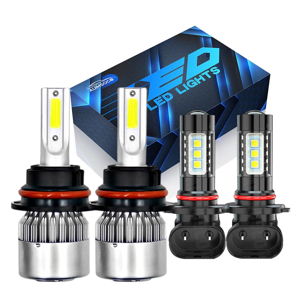 适用于道奇 Ram 3500 2003 - 2005 6000K LED 车头灯灯泡高低光束+雾灯 — 第 1/4 张图片