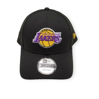 New Era Los Angeles Lakers 9Forty The League Black Adjustable Strap Hat Cap - Image 1 of 4