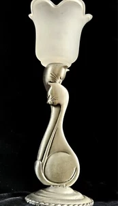 Candelabro vintage cuello largo gato metal votivo - Imagen 1 de 24