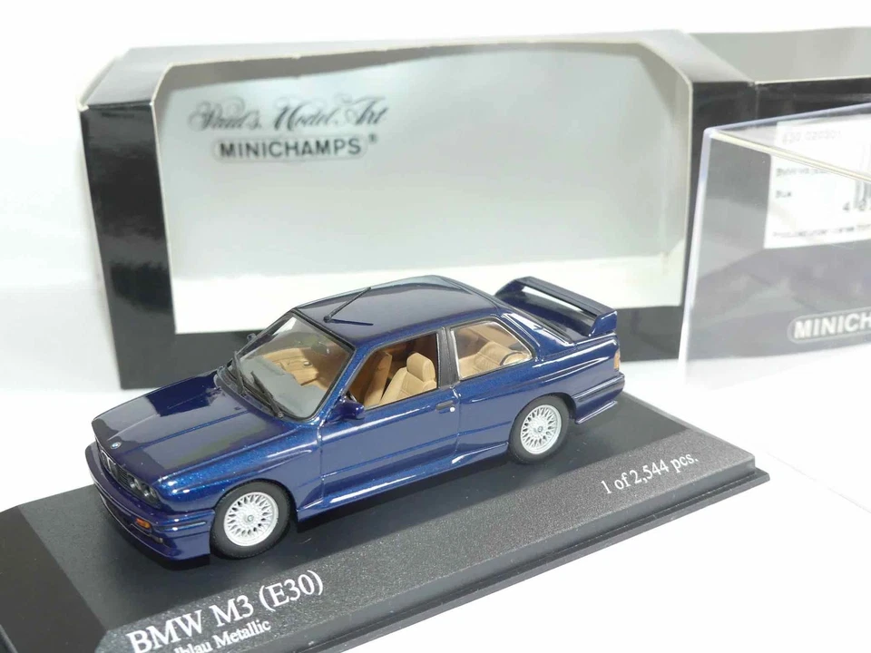 BMW M3 E30 Bleu MINICHAMPS 1:43 - Photo 1/2