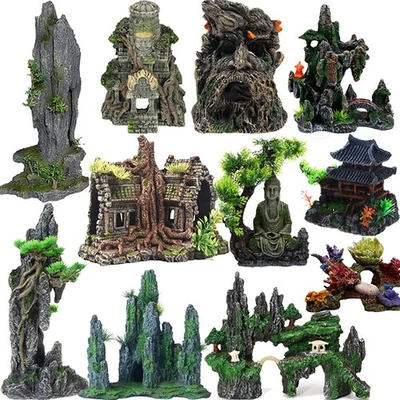 Piedra gris efecto roca pecera cueva escondite acuario adorno  Foto 1 de 4