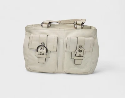 Bolso de Hombro Coach Mujer Soho Cartera Doble Bolsillo Cuero Blanco Foto 1 de 4