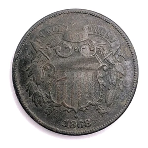 1868 Two Cent Piece 2c Type Coin - Picture 1 of 2